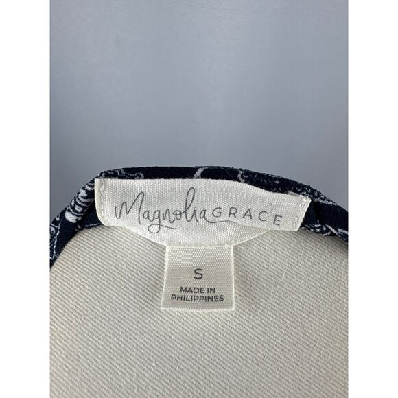 Magnolia Grace Womens Small Blue Paisley Polyester/Spandex Top With Keyhole Deta - Picture 2 of 6